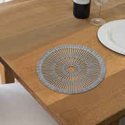 Round Heavy Bamboo Placemat White, Natural Wood Table Mat, Eco Friendly Kitchen Decor, Rustic Dining Accent, Set of 6