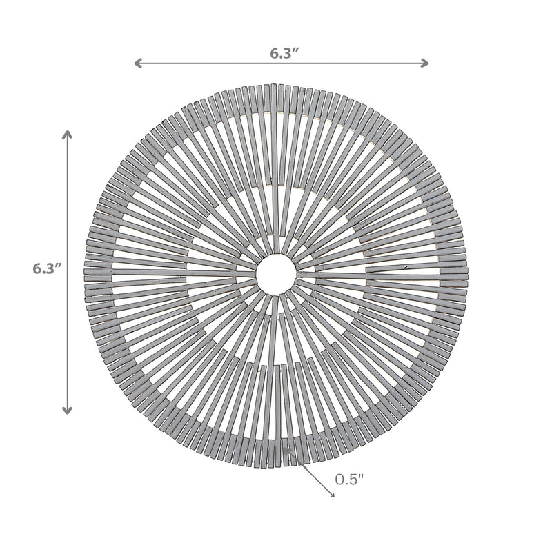 Round Heavy Bamboo Placemat White - Set of 6
