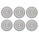 Round Heavy Bamboo Placemat White - Set of 6