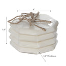 4PC Octagon White Marble Coaster 4X4