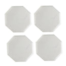 4PC Octagon White Marble Coaster 4X4