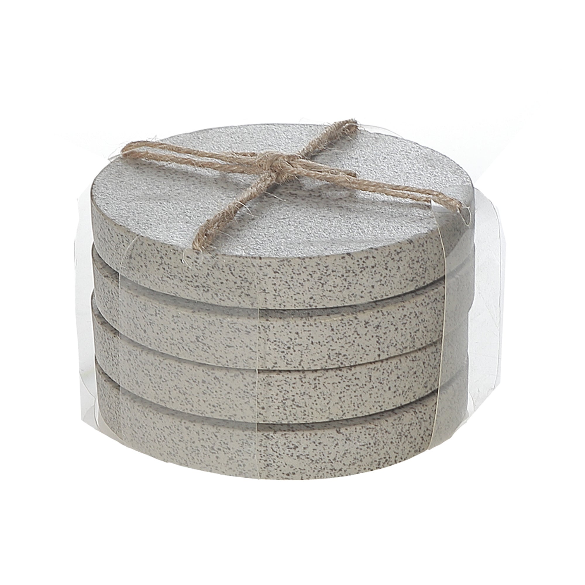 4 Piece Terrazzo Stone Round Coaster Set 4 X 4 Inch, Rustic Drink Coasters, Farmhouse Table Decor