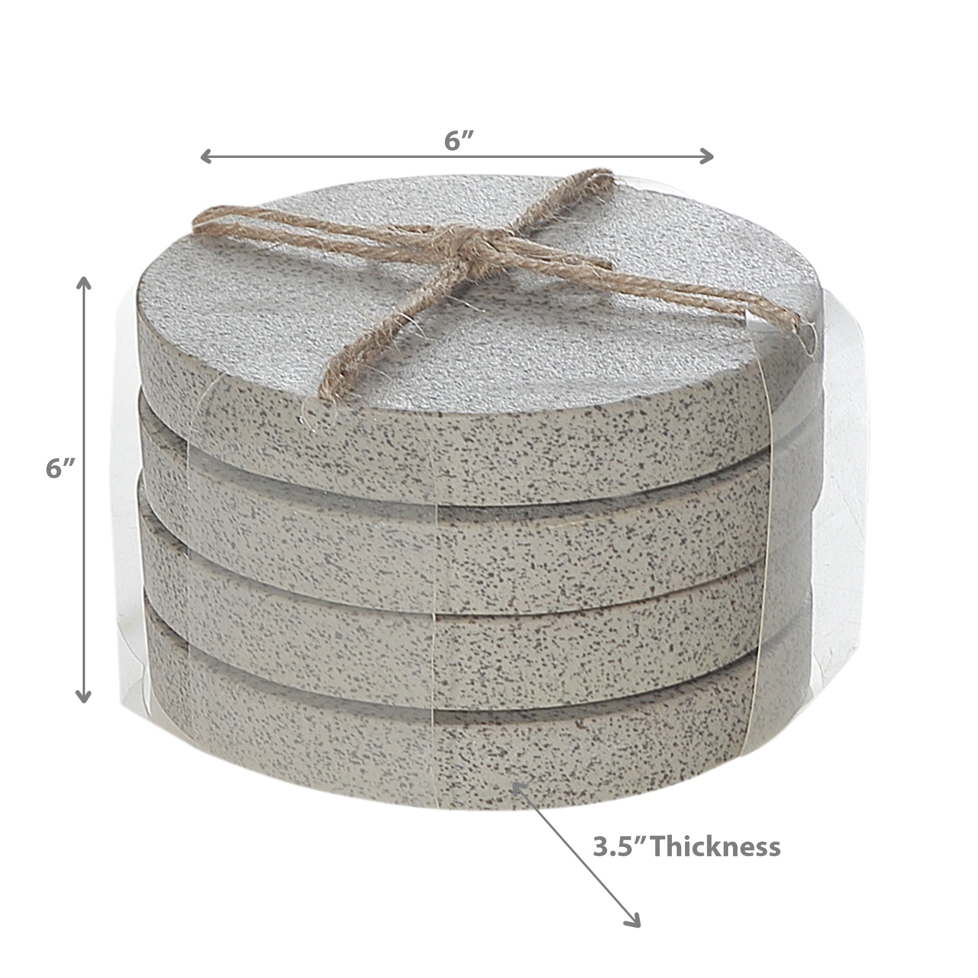4 Piece Terrazzo Stone Round Coaster Set 4 X 4 Inch, Rustic Drink Coasters, Farmhouse Table Decor