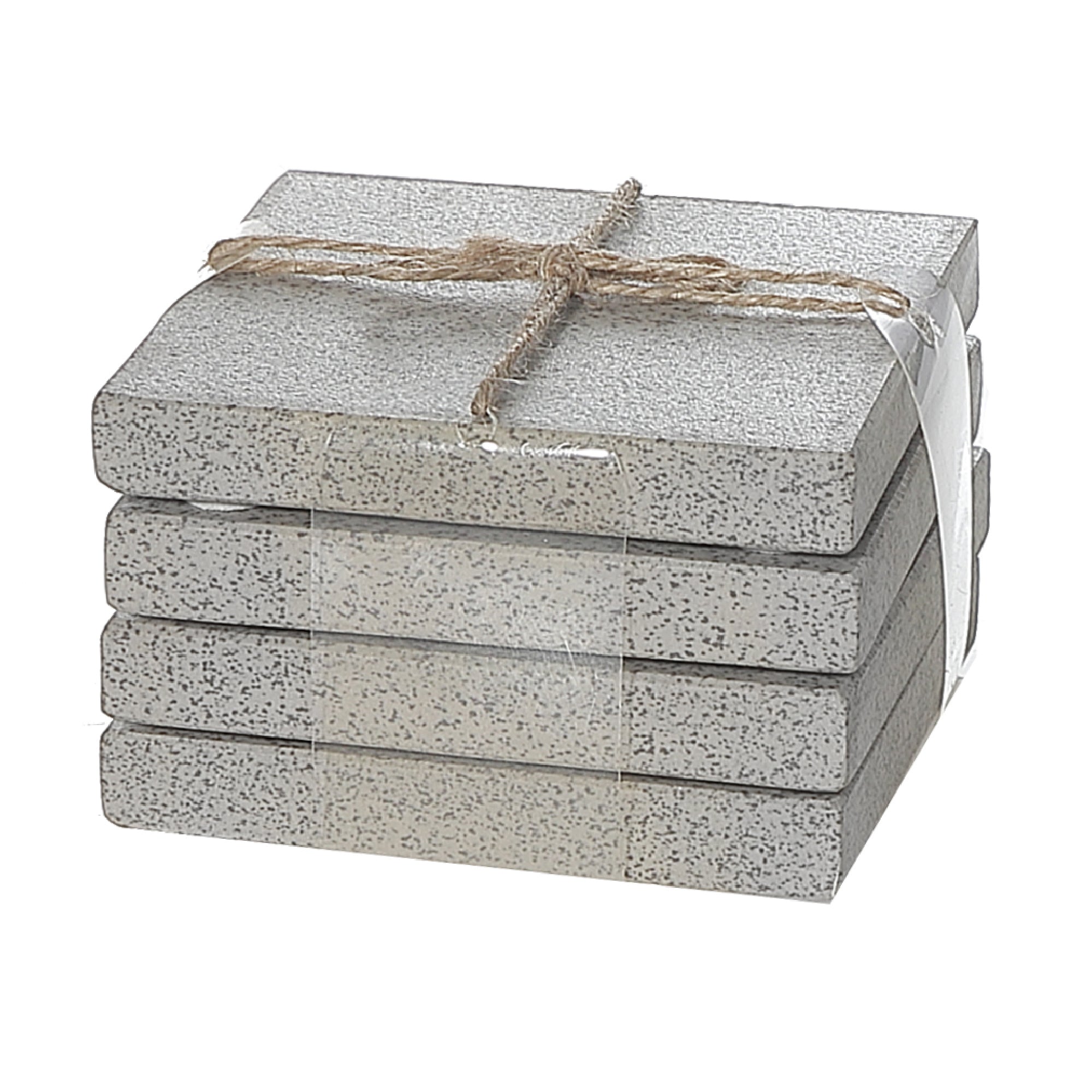 4 Piece Terrazzo Stone Square Coaster Set 4 X 4 Inch, Rustic Drink Coasters, Farmhouse Table Decor