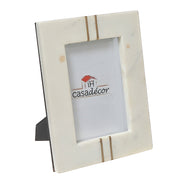 White Marble Brass Inlay Picture Frame 6X4 Inch, Decorative Photo Frame, Home Decor