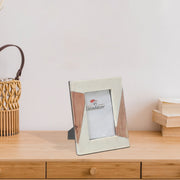White Marble And Wooden Picture Frame 6X4 Inch, Decorative Photo Frame, Home Wall Decor