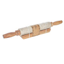 Marble & Wooden Handle Rolling Pin With Wooden Base
