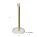 White Marble Base & Top With Gold Metal Paper Towel