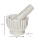 White Marble Mortar & Pastel With Carving