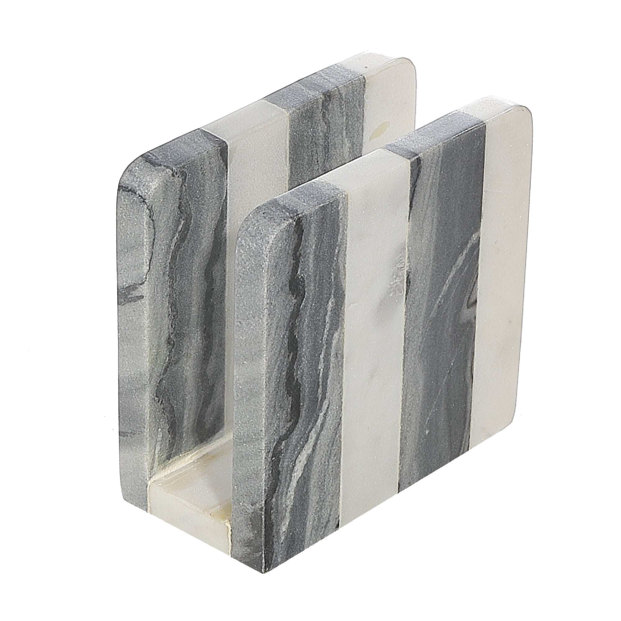 White And Grey Marble Napkin Holder, Kitchen Dining Table Decor