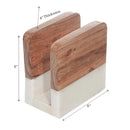 White Marble & Wooden Napkin Holder