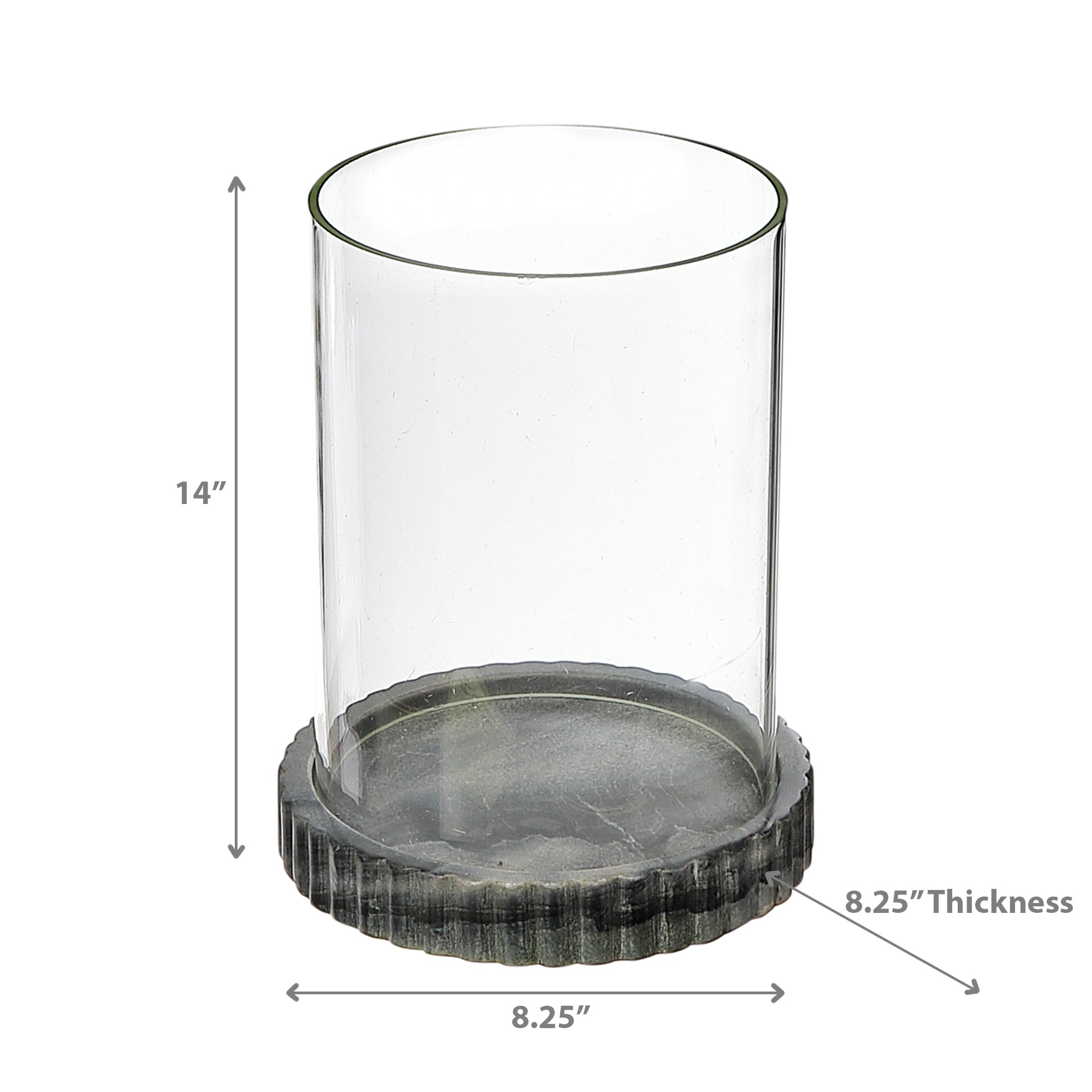 Glass Candle Holder With Marble Base, Decorative Candle Accent, Rustic Home Decor