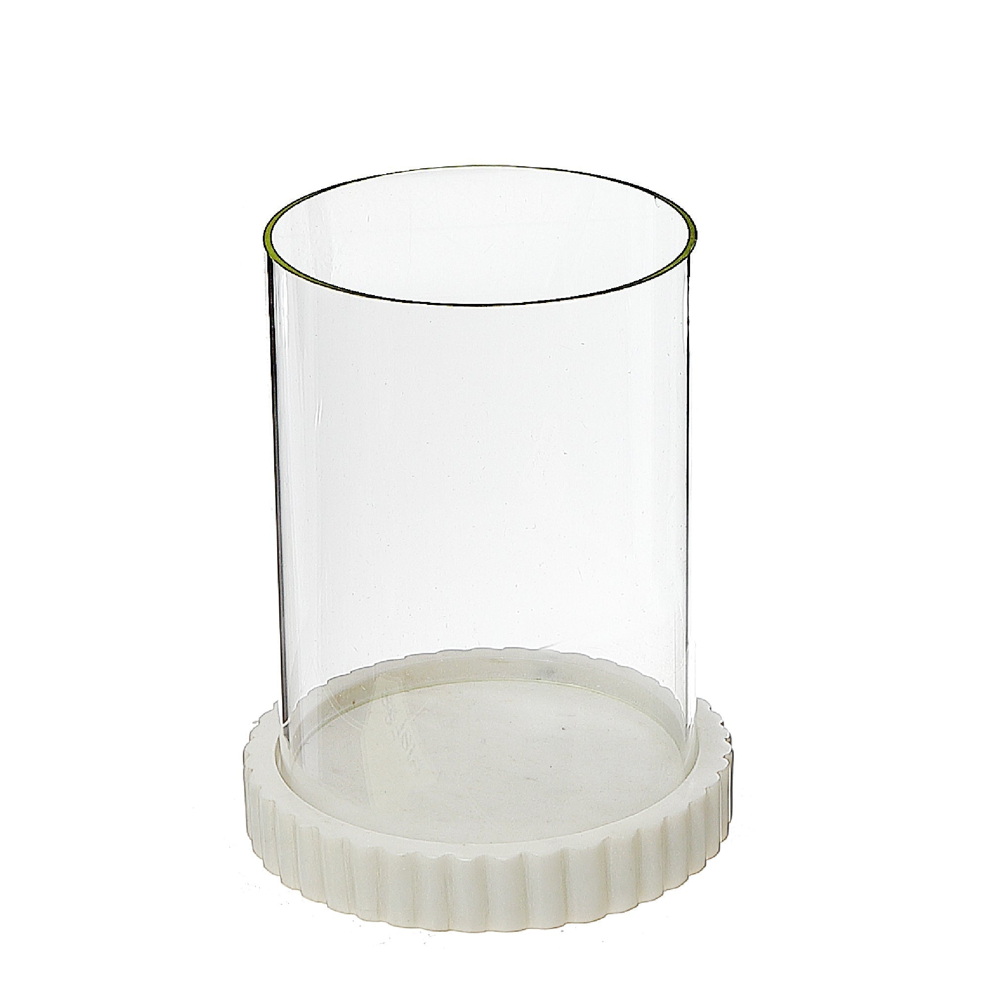 Glass Candle Holder With Marble Base, Decorative Candle Accent, Rustic Home Decor