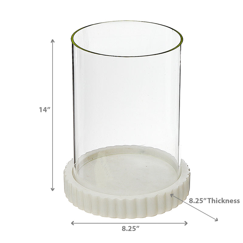 Glass Candle Holder With Marble Base