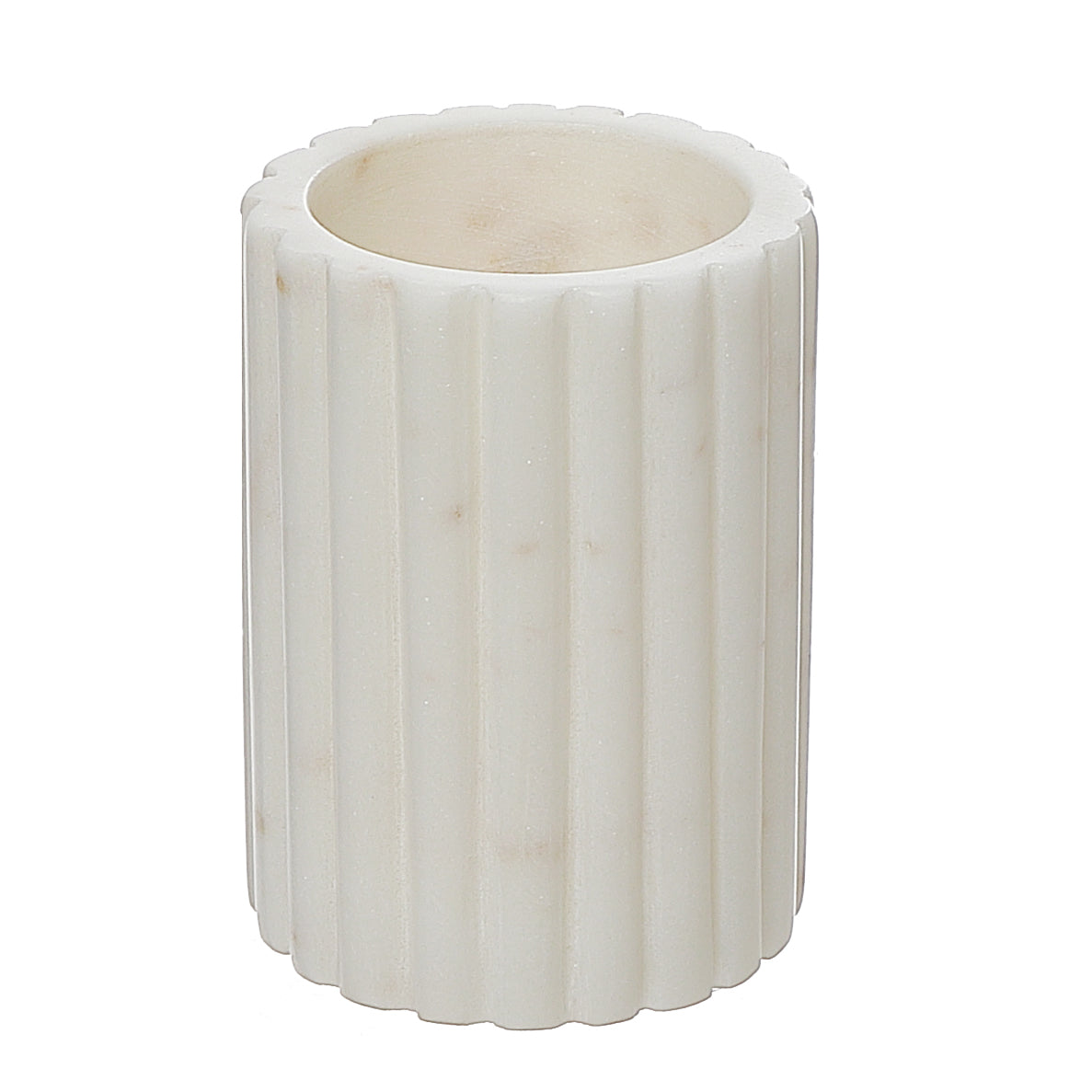 White Marble Tumbler, Bathroom Toothbrush Holder, Decorative Counter Accessory