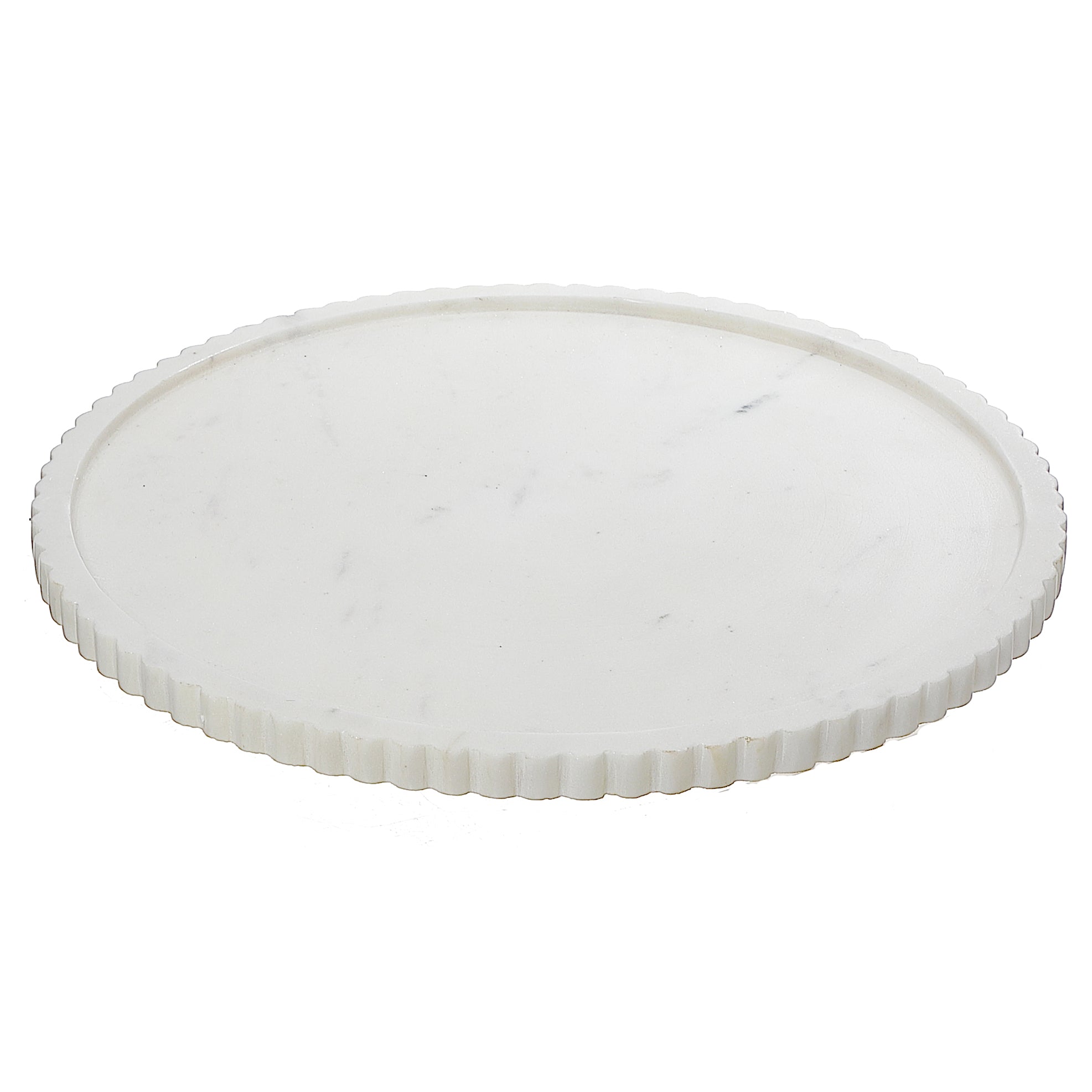 White Marble Round Tray, Decorative Kitchen Tray, Rustic Serving Plate