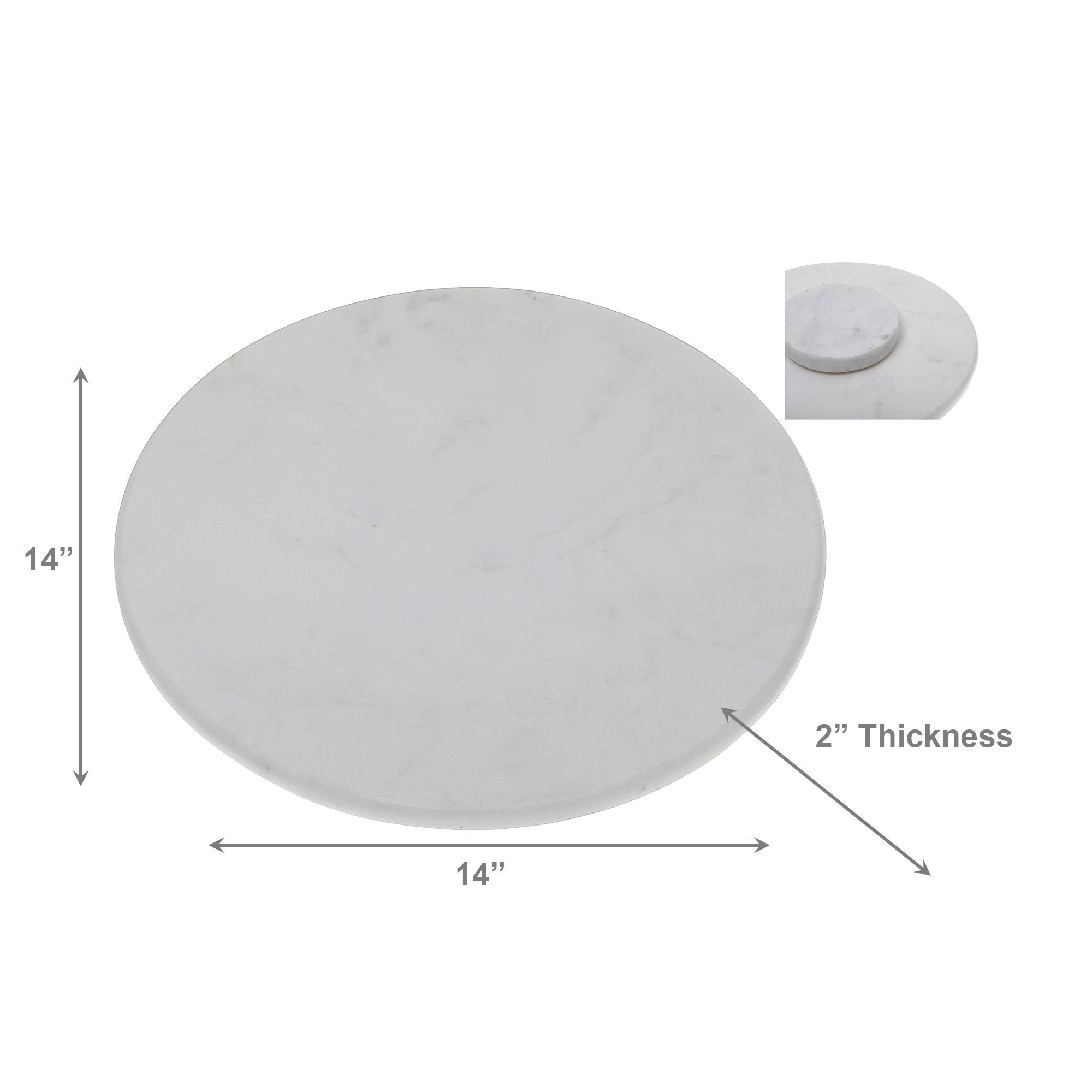 Sleek White Marble 14" Lazy Susan – Smooth Rotating Serving Tray for Stylish Entertaining