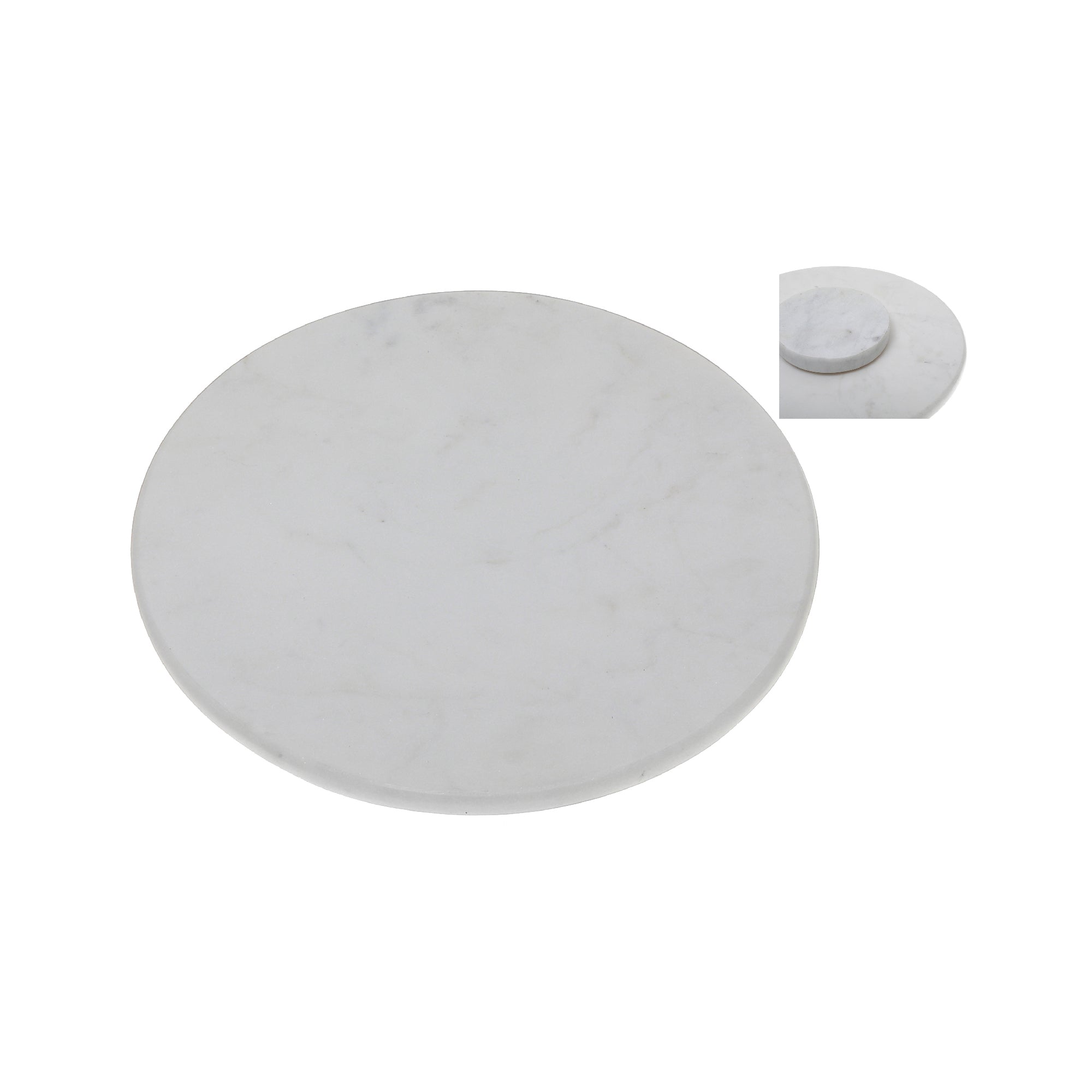 Sleek White Marble 14" Lazy Susan – Smooth Rotating Serving Tray for Stylish Entertaining