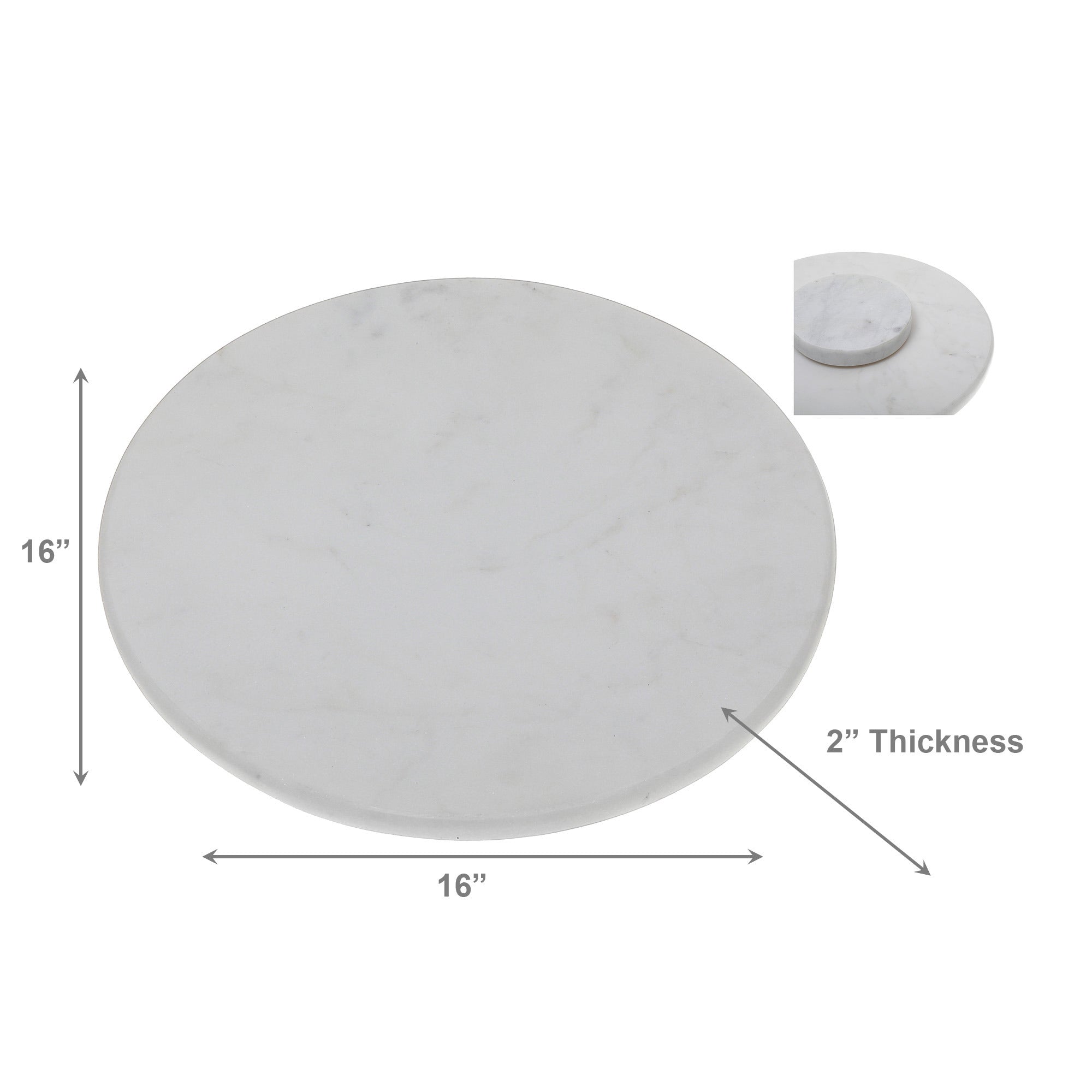 Elegant 16" White Marble Lazy Susan Turntable for Serving & Display