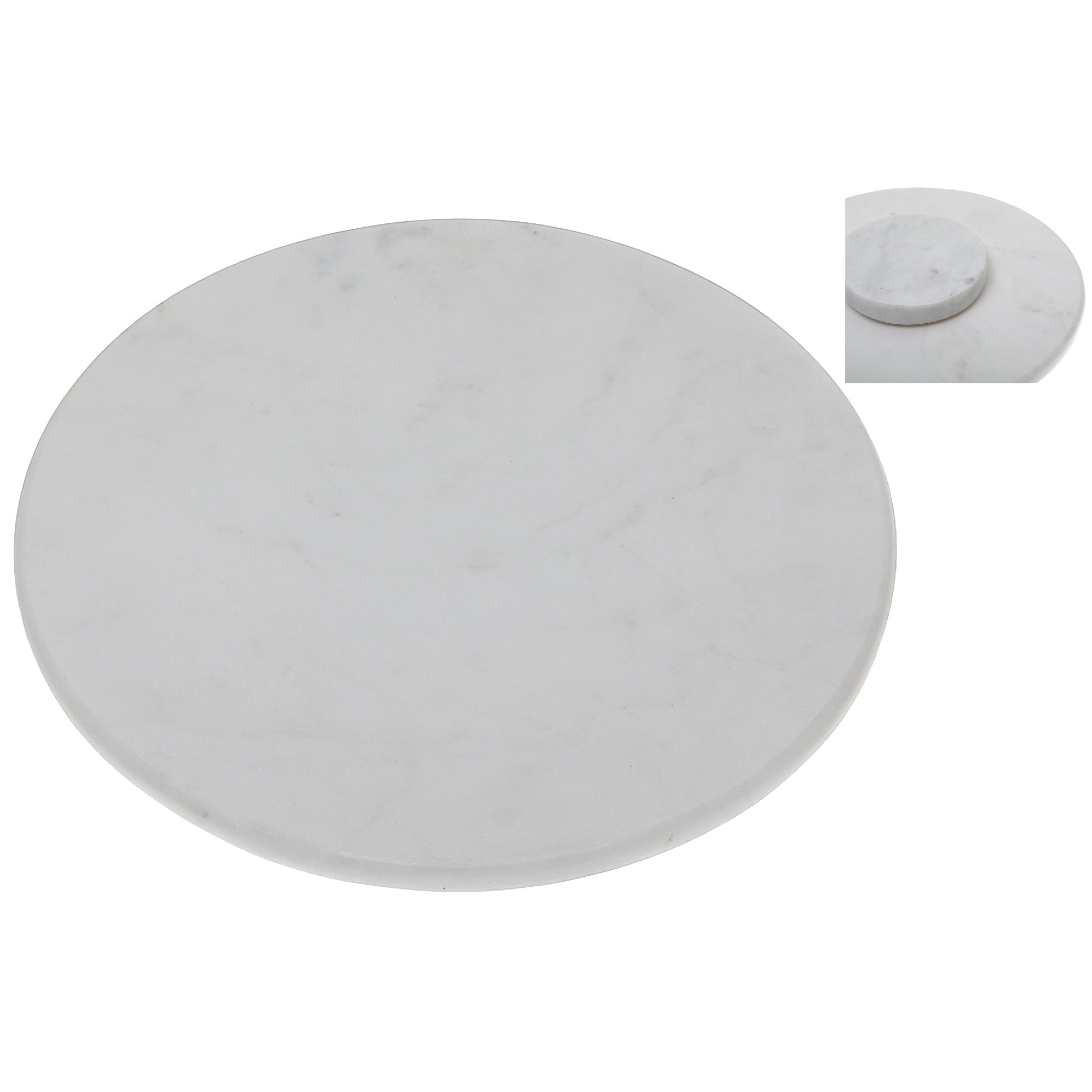 Elegant 16" White Marble Lazy Susan Turntable for Serving & Display
