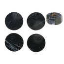 4Pc Marble Round Coaster  4X4" Black