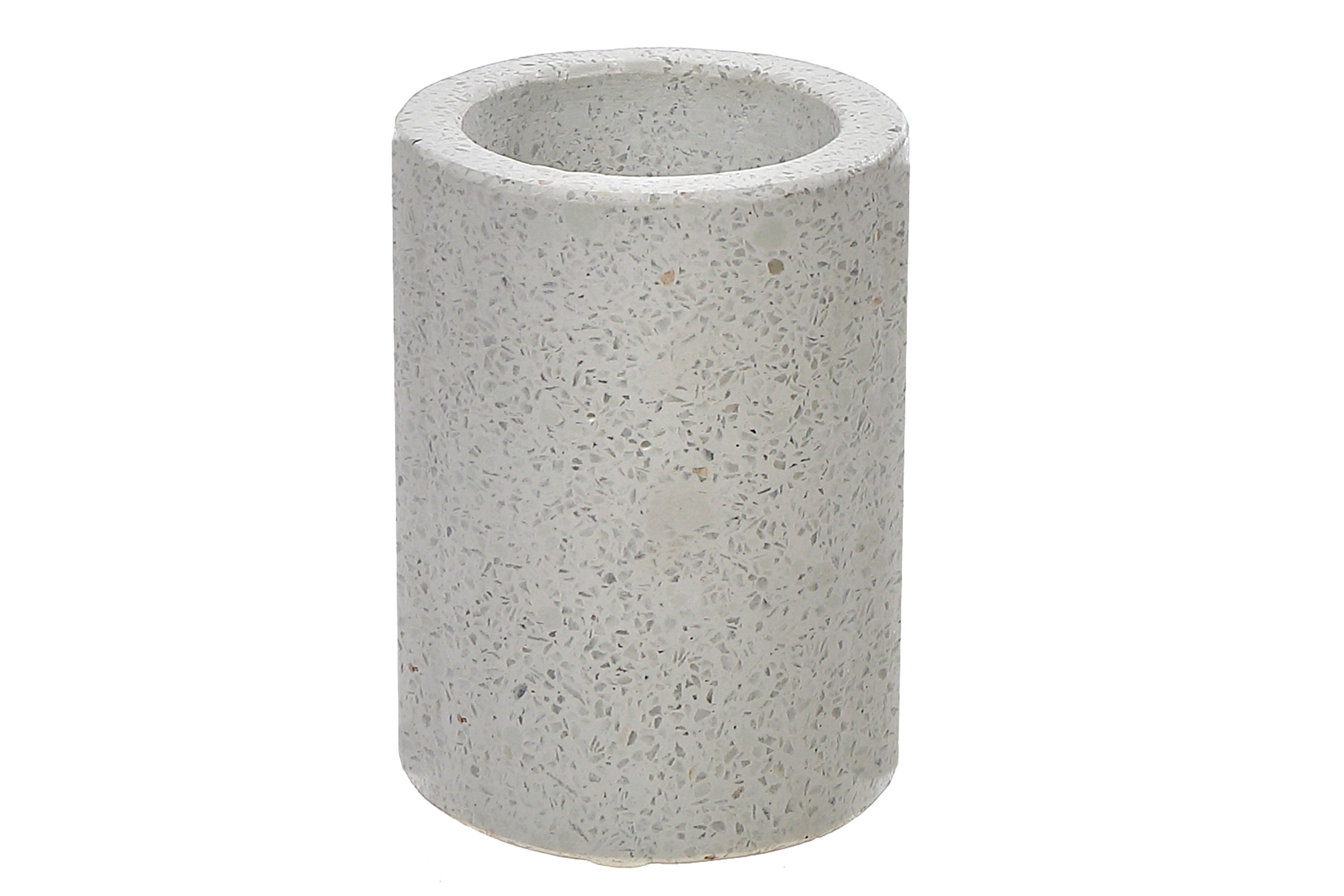 White Terrazzo Bathroom Tumbler – Toothbrush Holder, Vanity Accessory