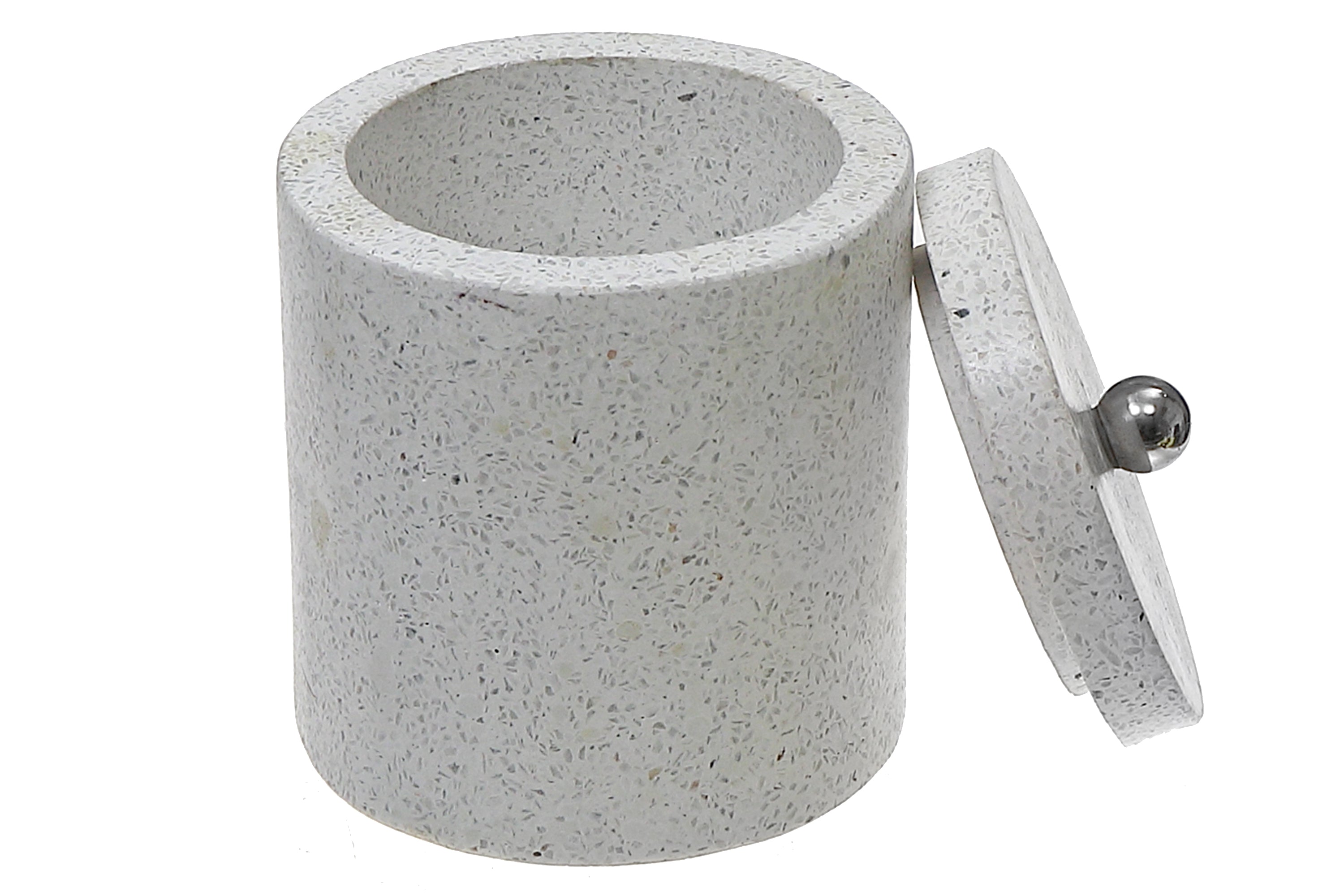 White Terrazzo Canister – Kitchen Storage, Decorative Jar