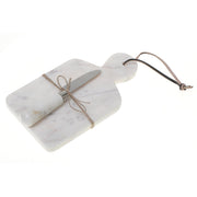 White Marble Cheese Board with Spreader – Kitchen Serving Set, Entertaining Board