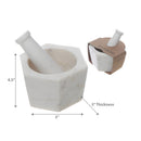 Marble Hexagon Mortar & Pestle White