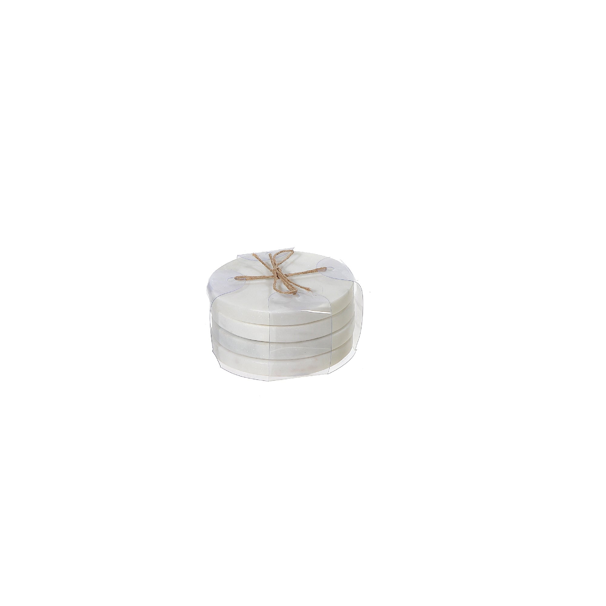 4Pc Marble Coaster 4X4" White, White Marble Coaster Set Of 4, 4X4 Inch Square Drink Coasters, Classic Table Protection