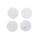 4Pc Marble Coaster 4X4" White