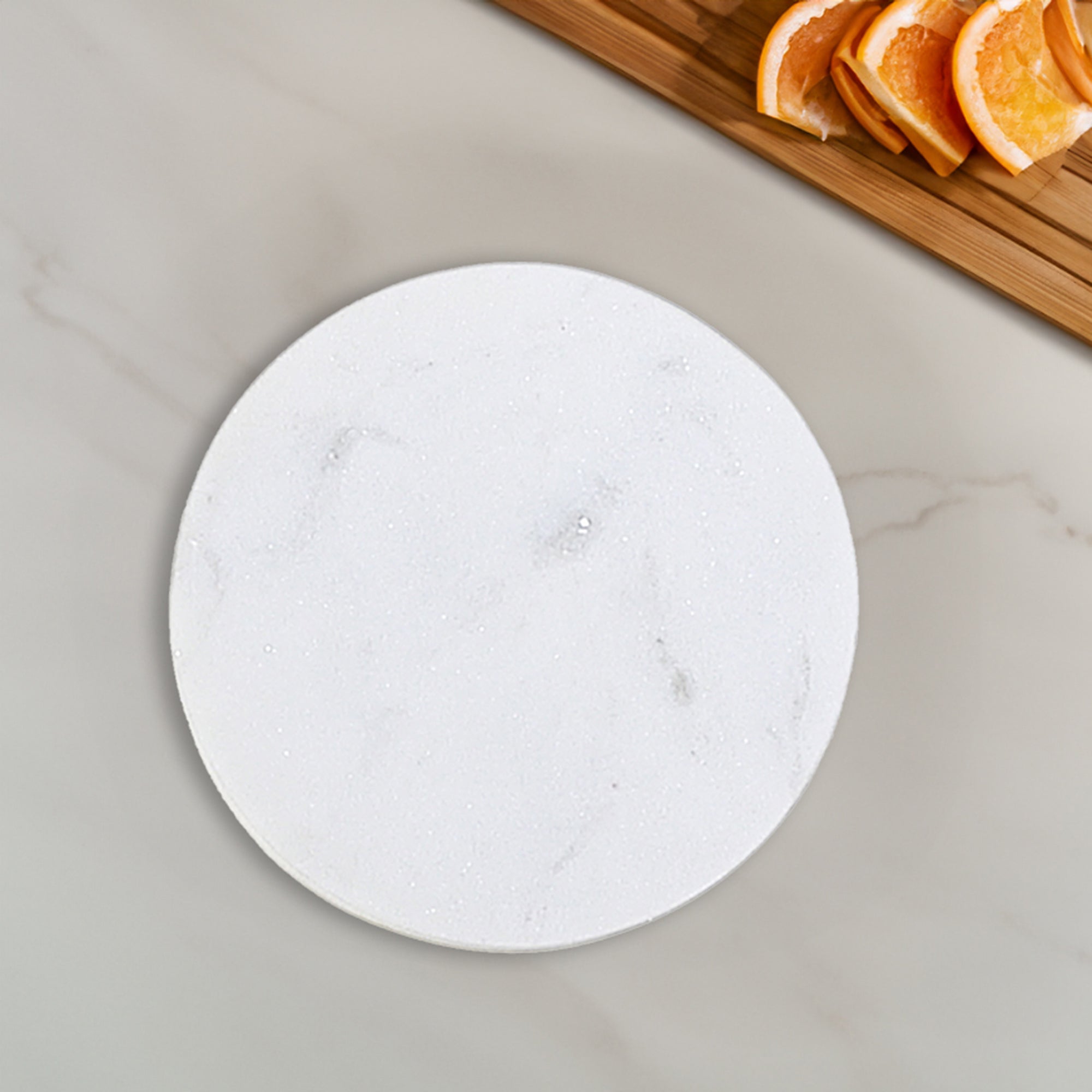 4Pc Marble Coaster 4X4" White, White Marble Coaster Set Of 4, 4X4 Inch Square Drink Coasters, Classic Table Protection