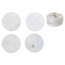 4Pc Marble Coaster 4X4" White