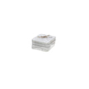 4Pc Marble Coaster 4X4" White