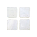 4Pc Marble Coaster 4X4" White
