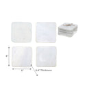 4Pc Marble Coaster 4X4" White