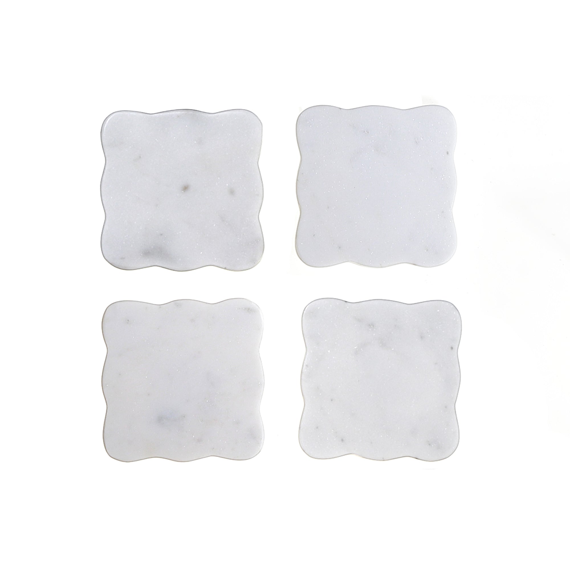 4Pc Marble Butterfly Shape Coaster 4X4" White, White Marble Butterfly Coaster Set Of 4, 4X4 Inch Drink Coasters, Elegant Table Accent