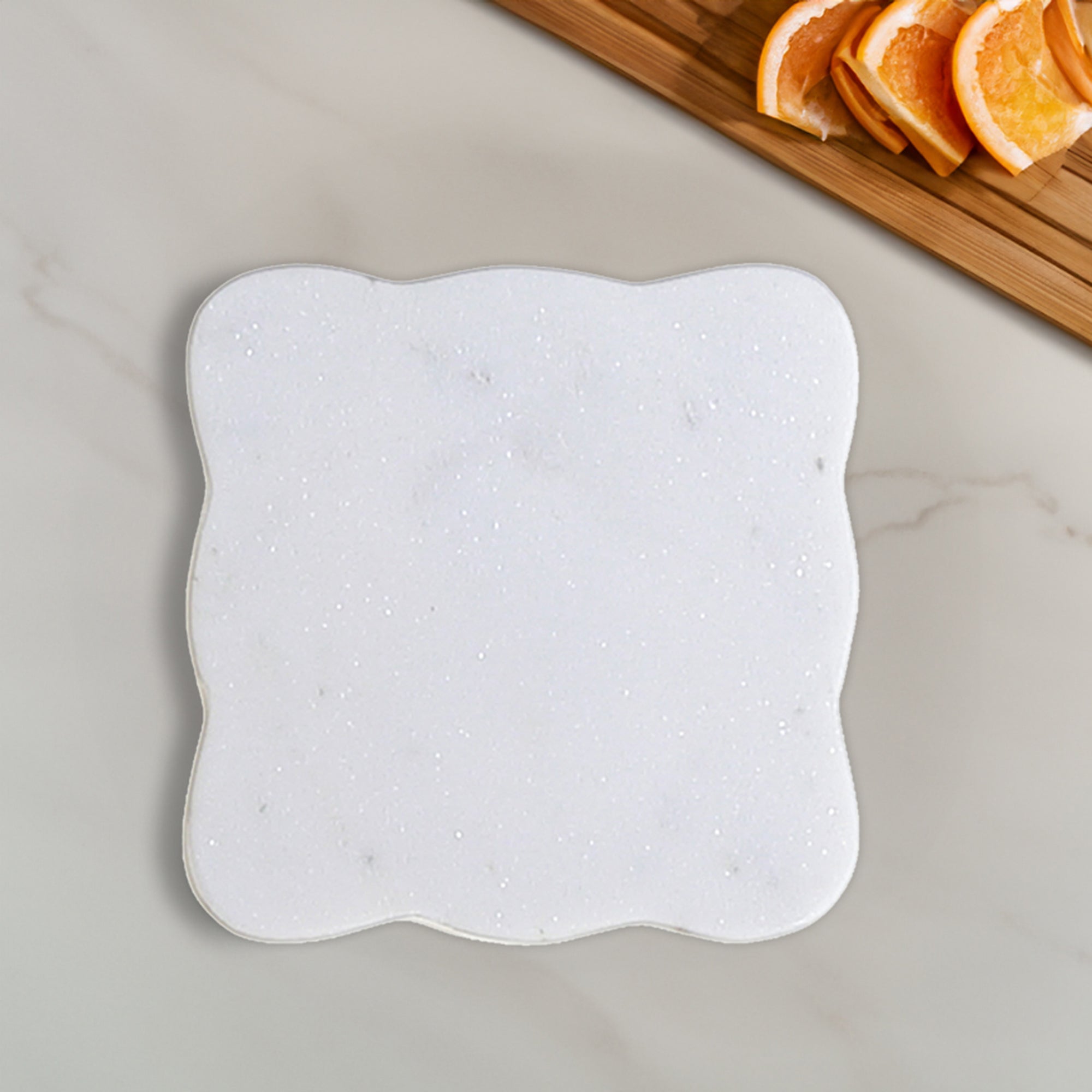 4Pc Marble Butterfly Shape Coaster 4X4" White, White Marble Butterfly Coaster Set Of 4, 4X4 Inch Drink Coasters, Elegant Table Accent