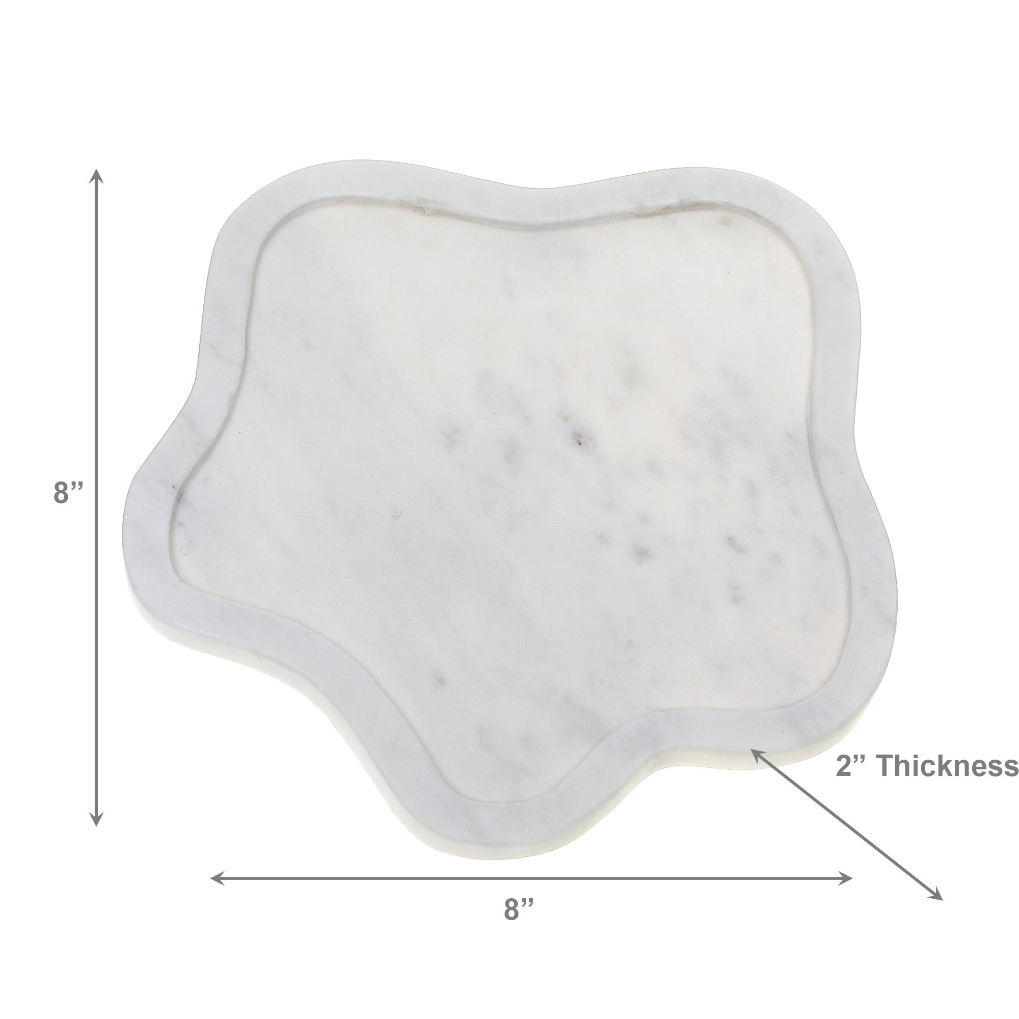 Small White Marble Amoeba-Shaped Decorative Tray
