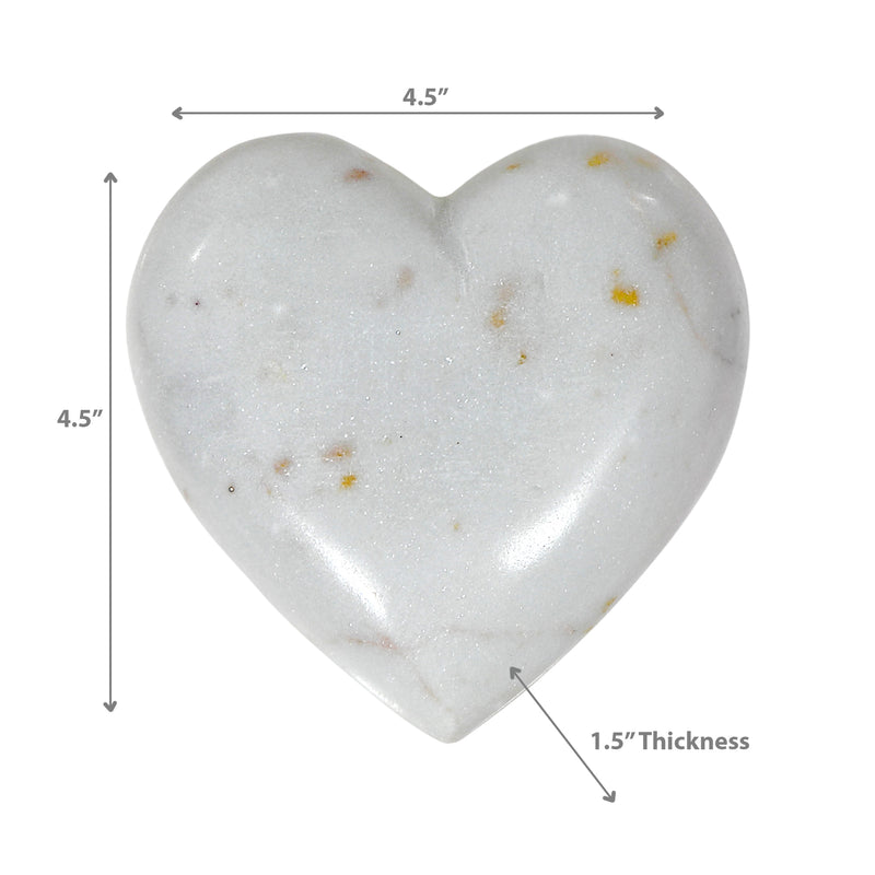 White Marble Heart Shape Décor