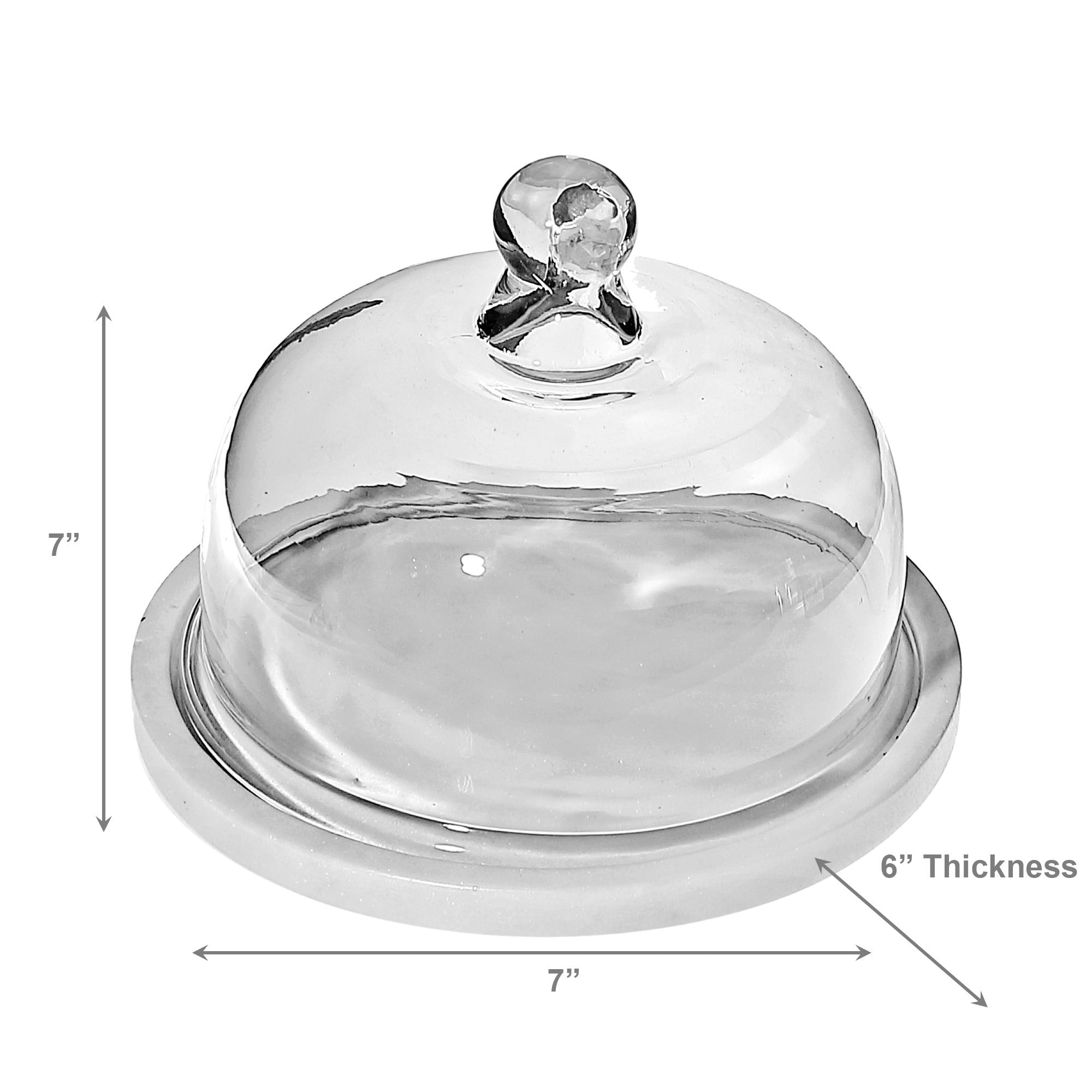 White Marble Cake Dome Cover with Elegant Finish