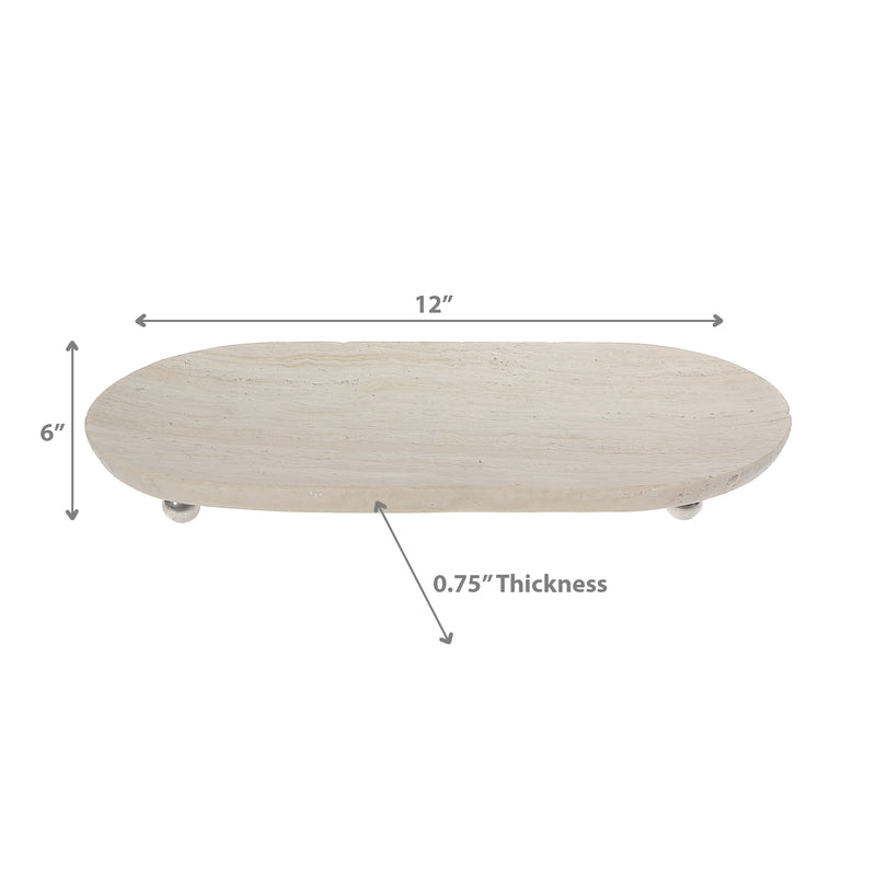 Vivienne Trevantine Marble Oval Tray
