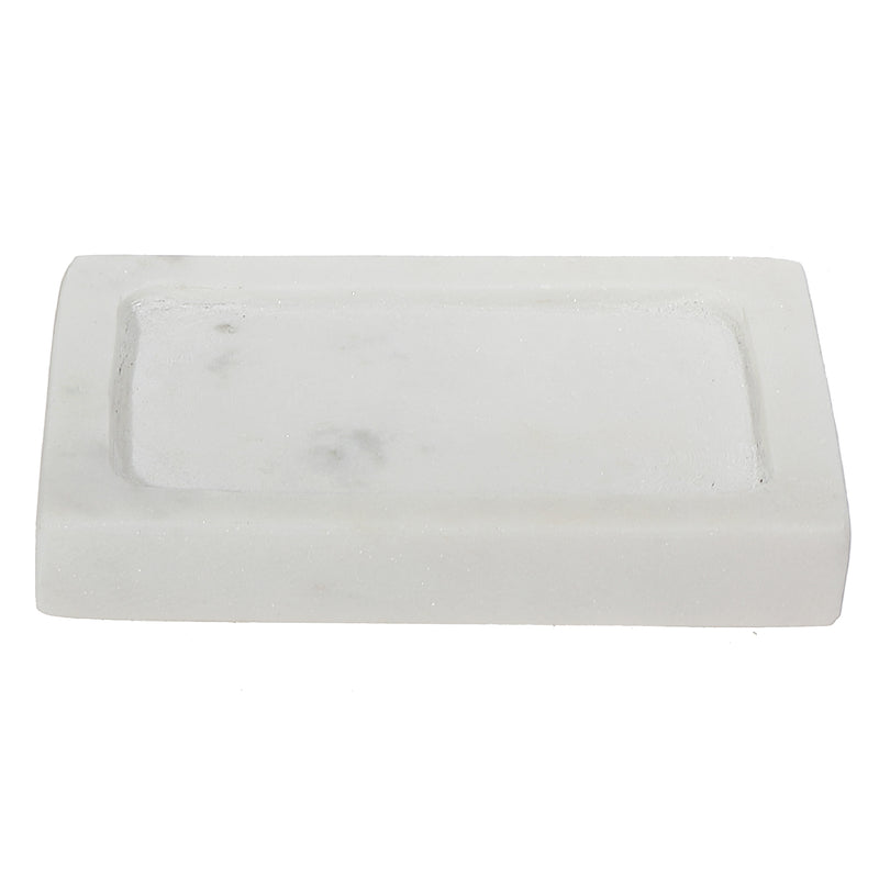 Beatrice White Marble Rectangle Soap Dish