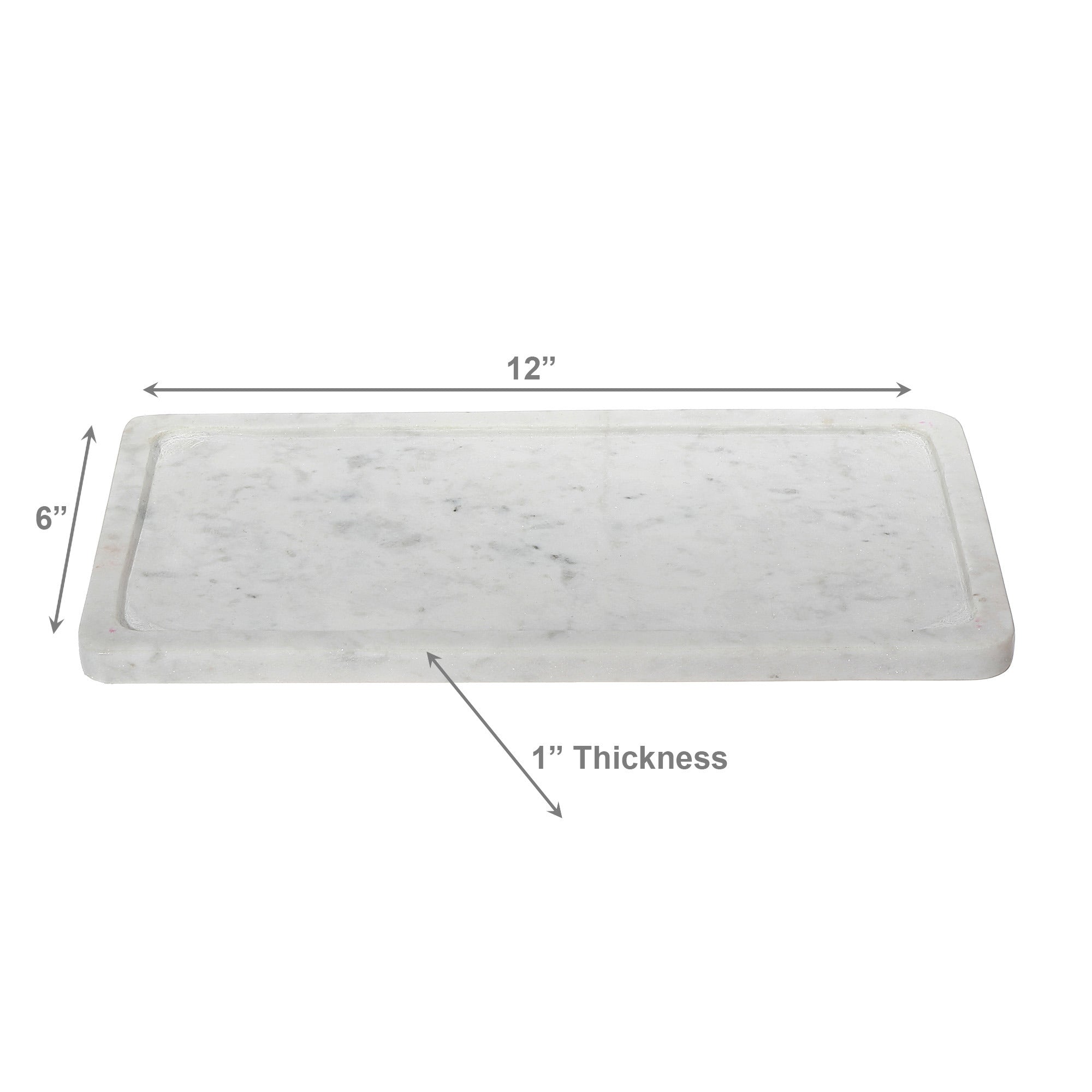Amelie White Marble Tray with Soft Tan Accents
