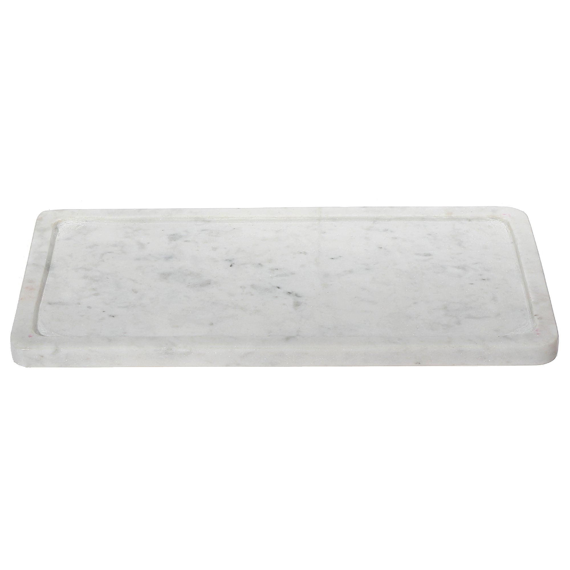 Amelie White Marble Tray with Soft Tan Accents