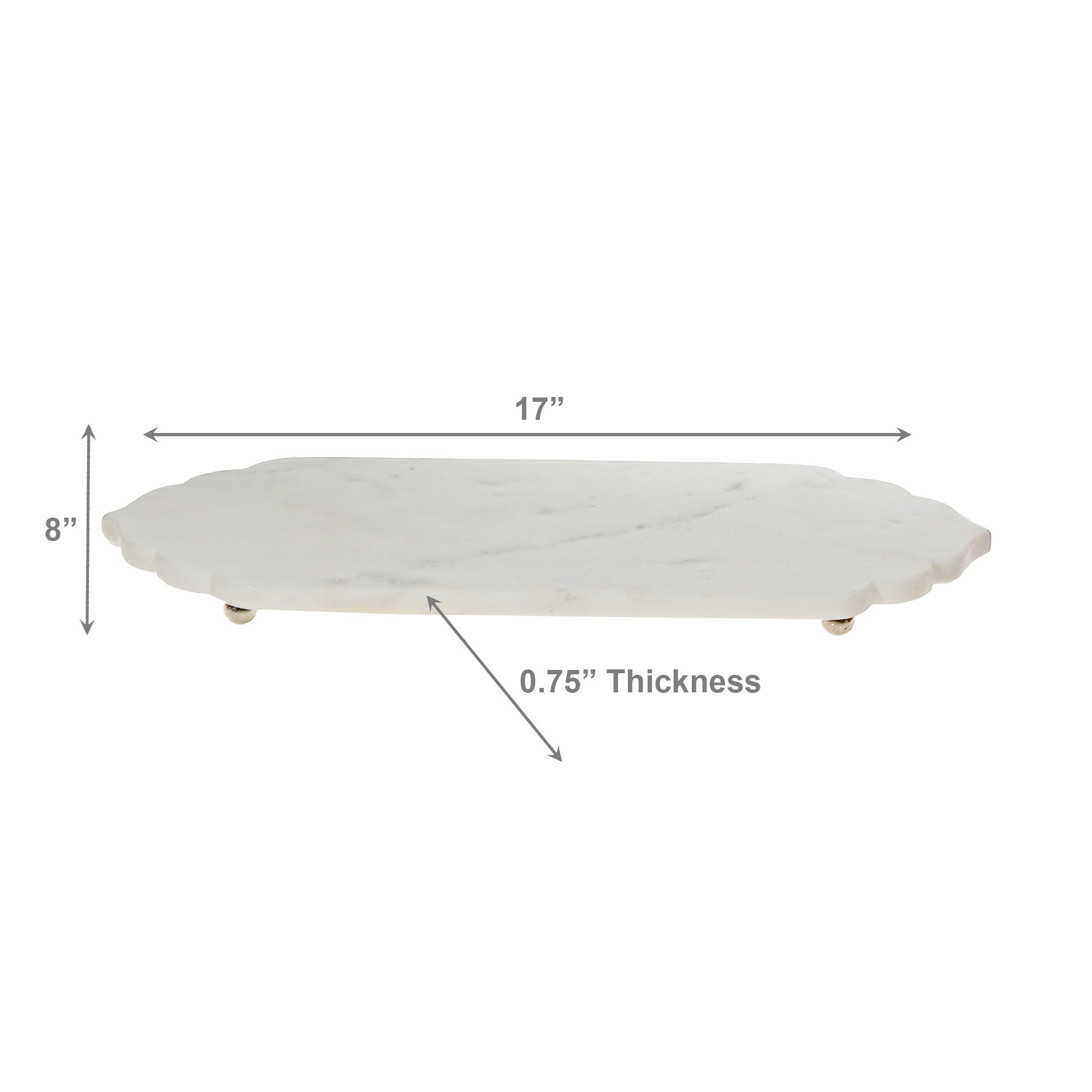 Daphne White Marble Oval Tray with Stand