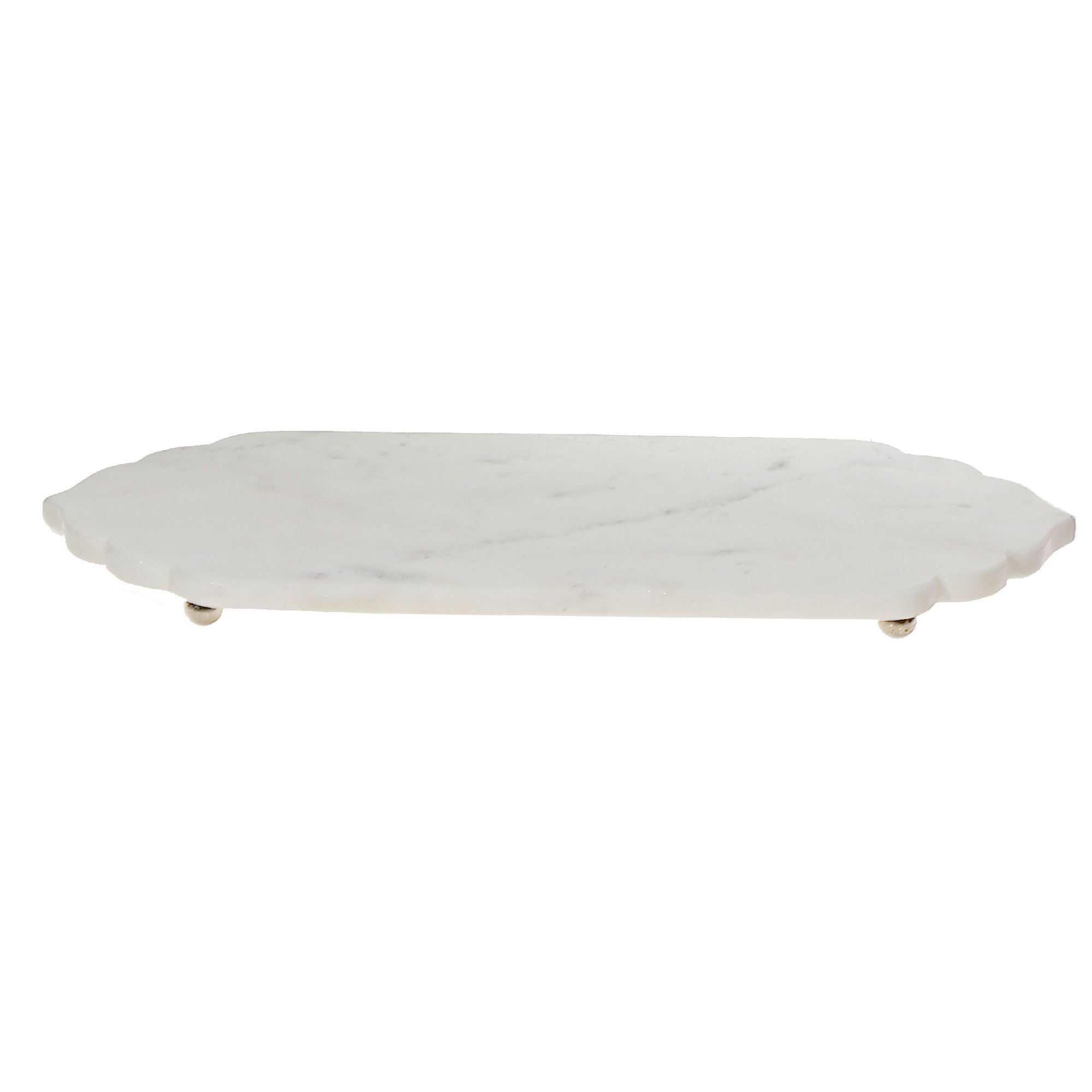 Daphne White Marble Oval Tray with Stand