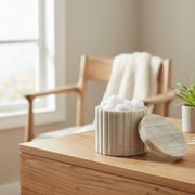 Elise Beige Marble Ribbed Edge Tumbler