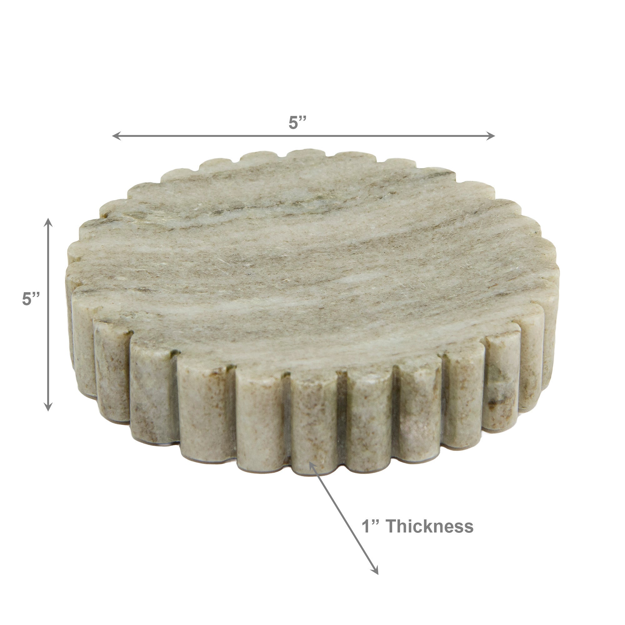 Elise Beige Marble Ribbed Edge Soap Dish