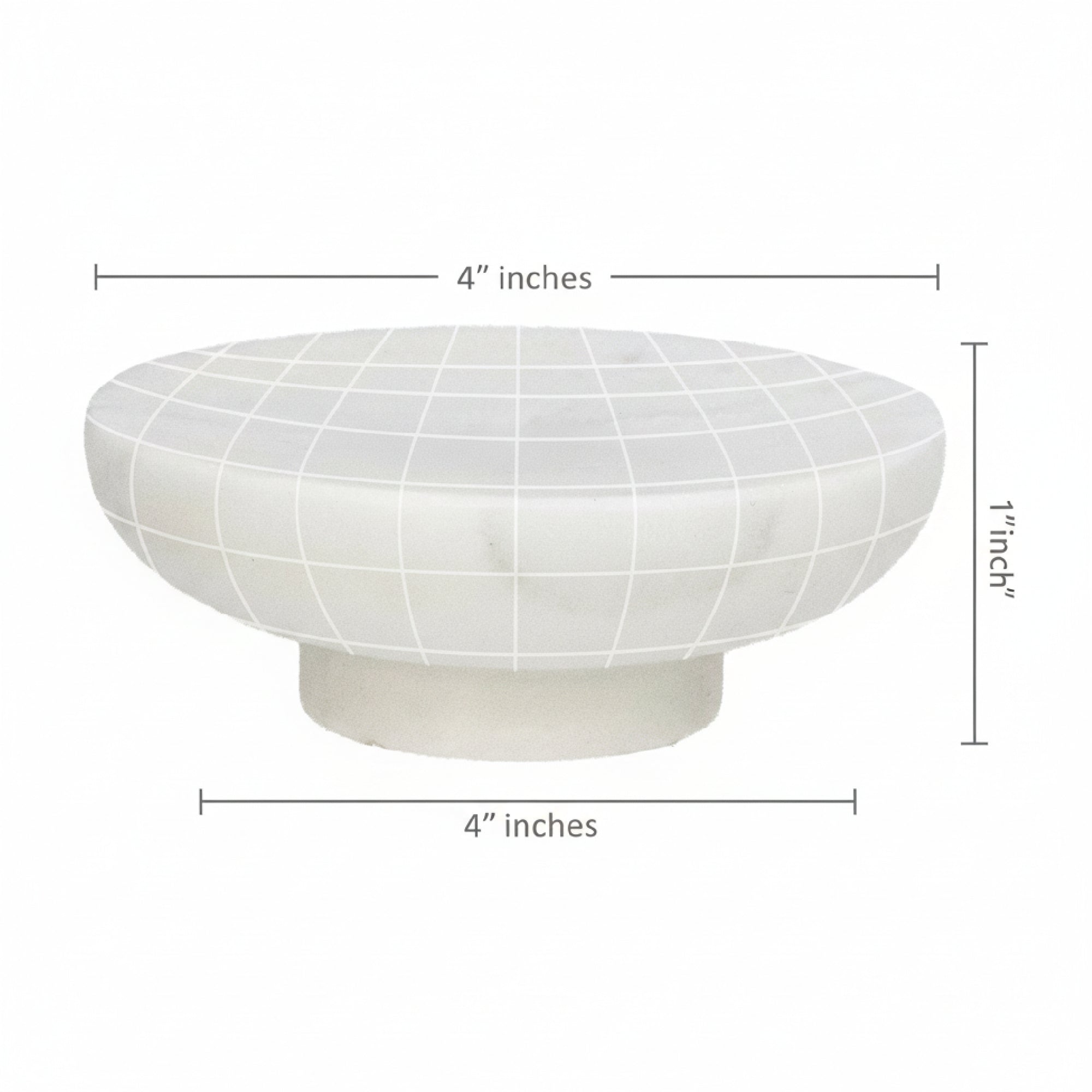 Lena White Marble Round Soap Dish with Base
